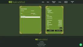 Screenshot of the hotel's checkout page showing a form for inputting user details